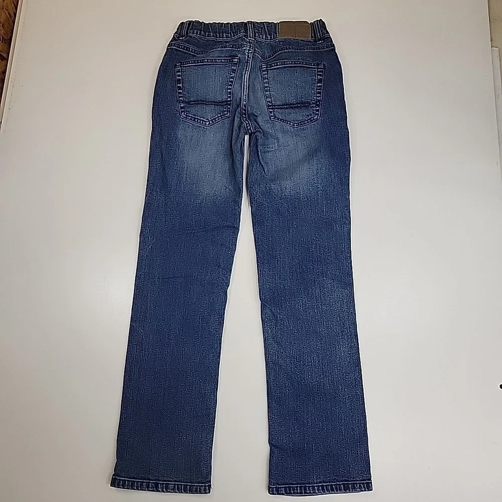 Tommy Hilfiger Boy's Jeans Size 14 Straight Leg Medium‎ Wash Midrise Whiskering